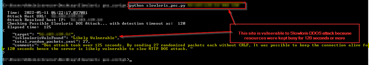 slowloris ddos attack example