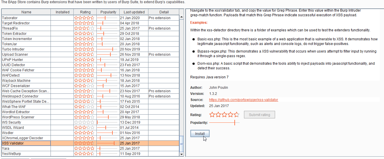 XSS Validator