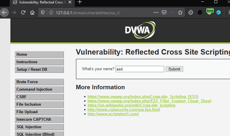 DVWA application