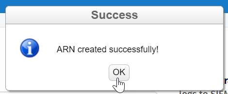 ARN Created Successfully in SIEM Integration 
