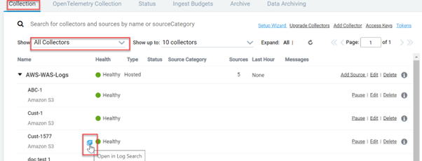 How to view WAS Scan Logs on Sumo Logic?