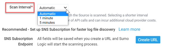 Scan Interval Setup for Log Discovery