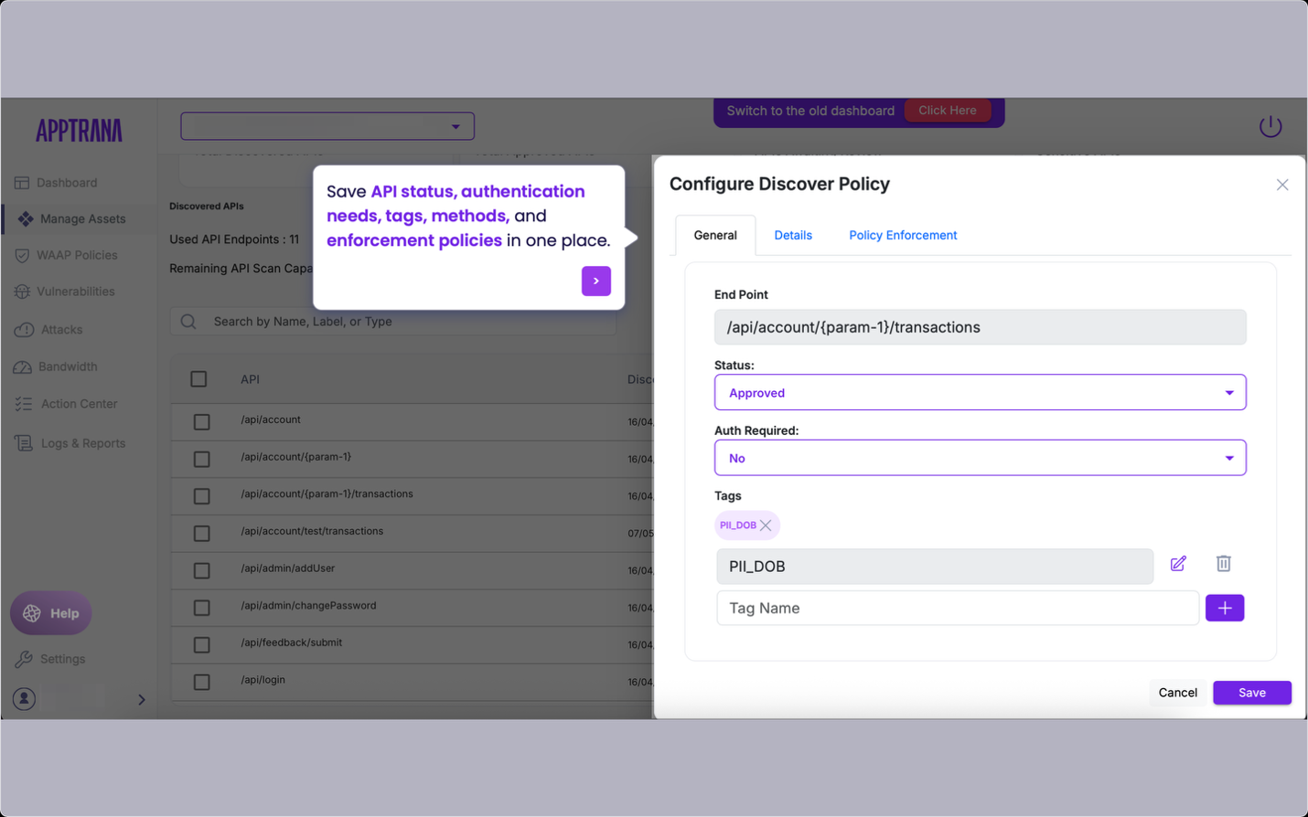 AppTrana API Discovery - Instant Security Enforcement with Positive Security Model