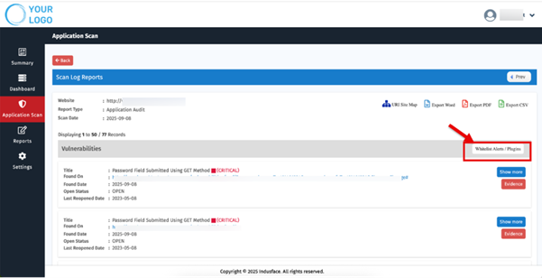 Application Scan - Whitelist or Plugin