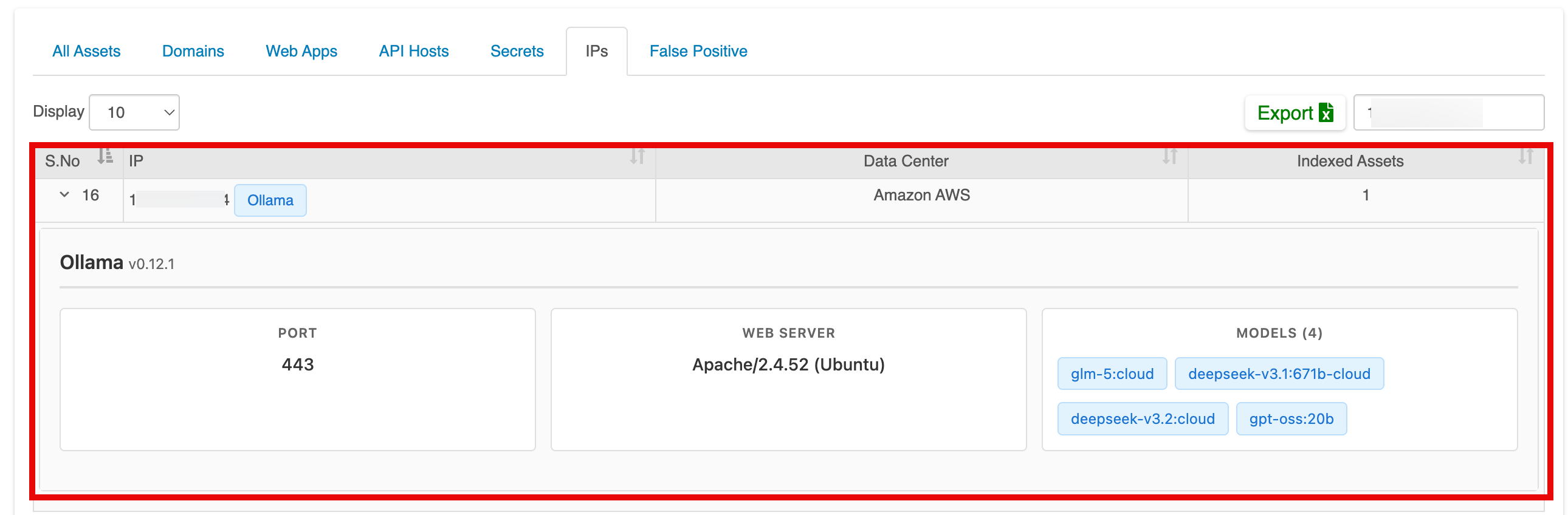 Indusface AI Server scanner