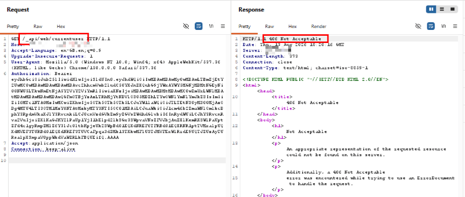 sharePoint authentication bypass request and response example